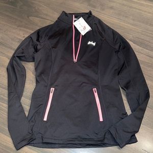 Baleaf sports nwt womens cycling jacket size small black with pink zip nwt